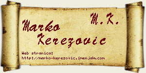 Marko Kerezović vizit kartica